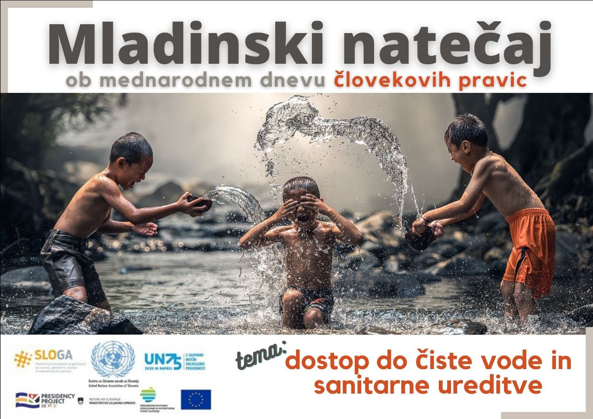 2021 mladinski natečaj mednarodni dan človekove pravice čista voda sanitarnost